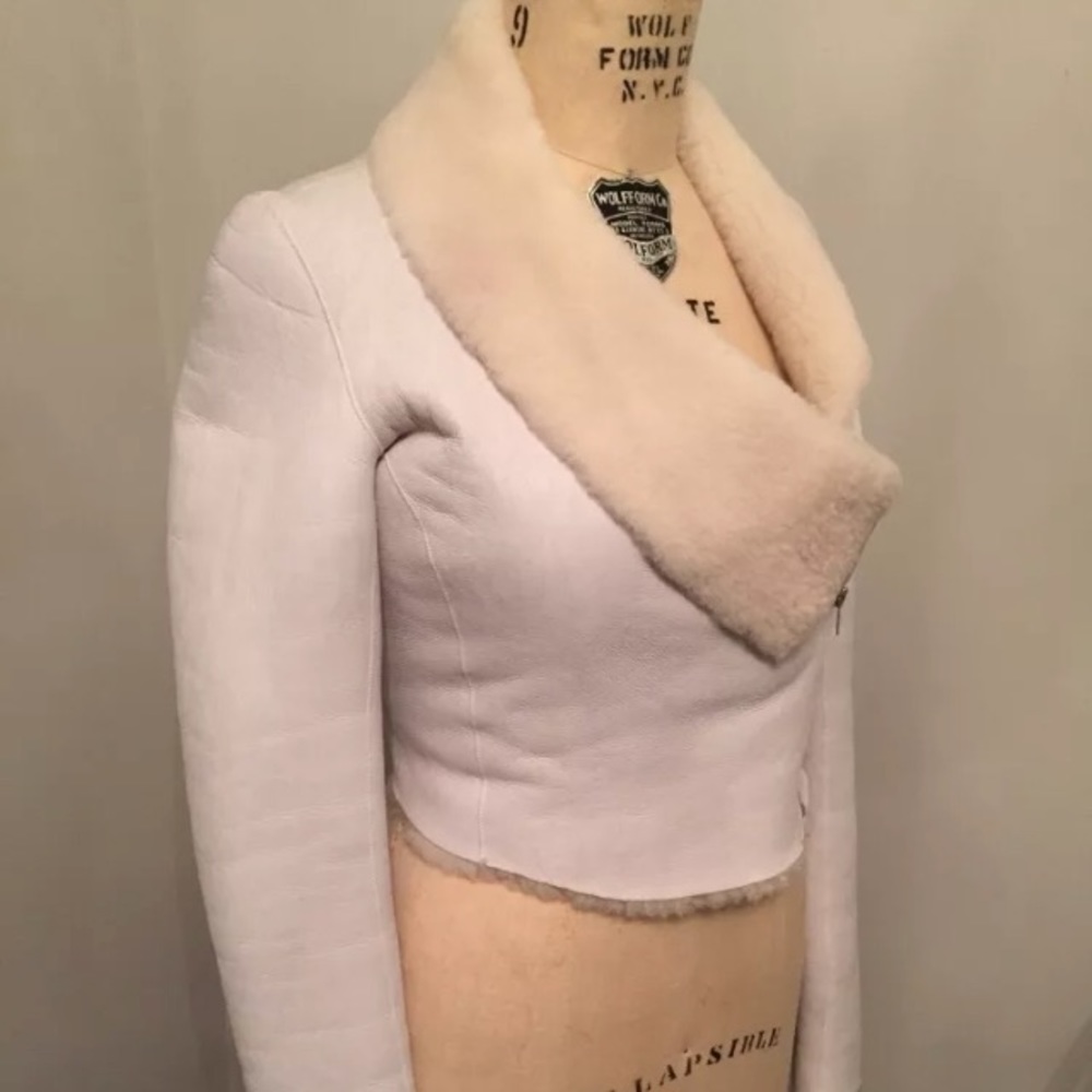 Helmut Lang Leather & Shearling Motorcycle Jacket - Picture 2 of 9
